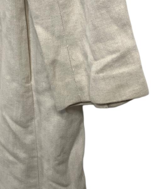 1er Arrondissement（プルミエ アロンディスモン）1er Arrondissement (プルミエ アロンディスモン) コットンリネン ヘリンボーンノーカラーコート ベージュ サイズ:36の古着・服飾アイテム