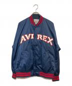 AVIREXアヴィレックス）の古着「サテン スタジアム ジャケット」｜ネイビー