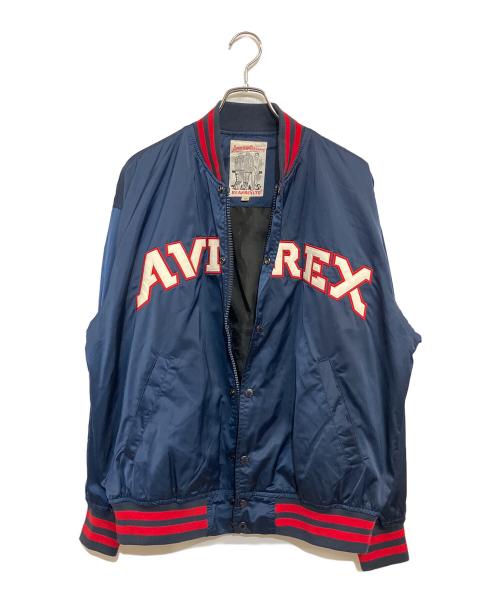 AVIREX（アヴィレックス）AVIREX (アヴィレックス) サテン スタジアム ジャケット ネイビー サイズ:SIZE Mの古着・服飾アイテム