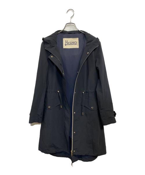 HERNO（ヘルノ）HERNO (ヘルノ) フーデッドナイロンコート ネイビー サイズ:SIZE 42 (9号 M)の古着・服飾アイテム