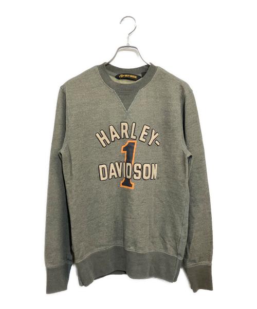 HARLEY-DAVIDSON（ハーレーダビッドソン）HARLEY-DAVIDSON (ハーレーダビッドソン) ロゴパッチ スウェットシャツ グレー サイズ:SIZE M (US S)の古着・服飾アイテム