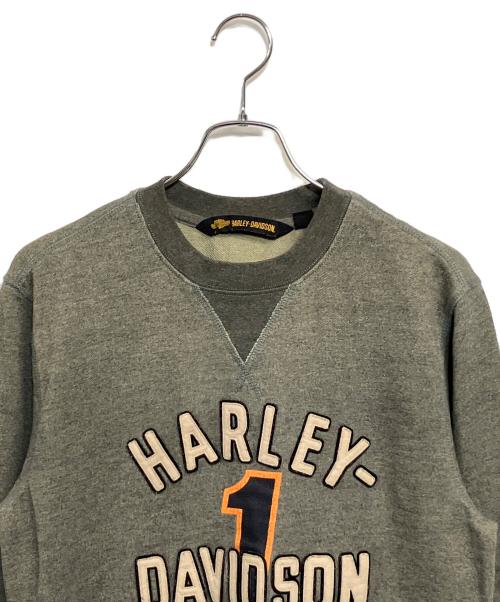HARLEY-DAVIDSON（ハーレーダビッドソン）HARLEY-DAVIDSON (ハーレーダビッドソン) ロゴパッチ スウェットシャツ グレー サイズ:SIZE M (US S)の古着・服飾アイテム
