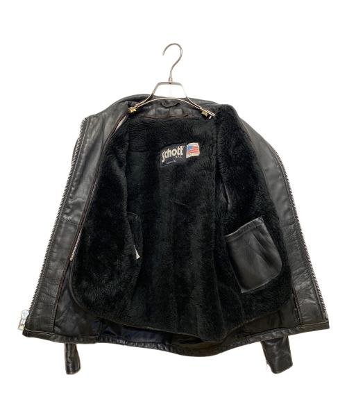 Schott（ショット）Schott (ショット) シングルライダースジャケット ブラック サイズ:SIZE 32の古着・服飾アイテム