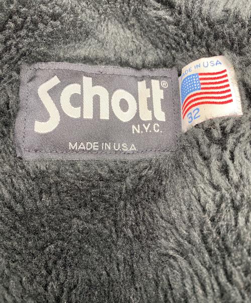 Schott（ショット）Schott (ショット) シングルライダースジャケット ブラック サイズ:SIZE 32の古着・服飾アイテム