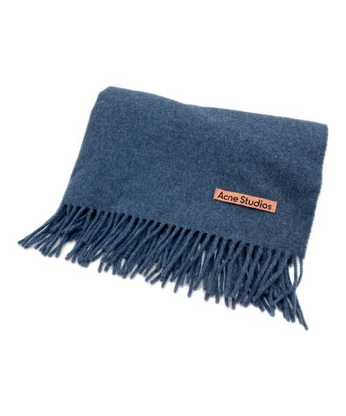 Acne studios（アクネ ストゥディオズ）Acne studios (アクネ ストゥディオズ) フリンジウールスカーフ ネイビーの古着・服飾アイテム
