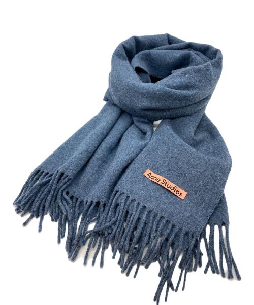Acne studios（アクネ ストゥディオズ）Acne studios (アクネ ストゥディオズ) フリンジウールスカーフ ネイビーの古着・服飾アイテム