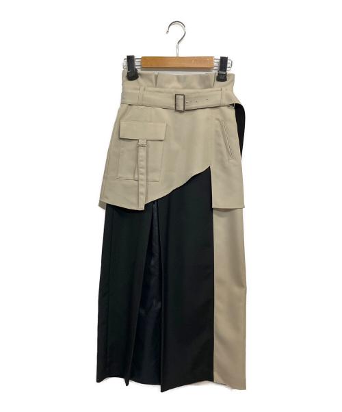 UNITED TOKYO（ユナイテッドトーキョー）UNITED TOKYO (ユナイテッドトーキョー) 23AW テーラータイトスカート ベージュ×ブラック サイズ:SIZE 1 (S)の古着・服飾アイテム