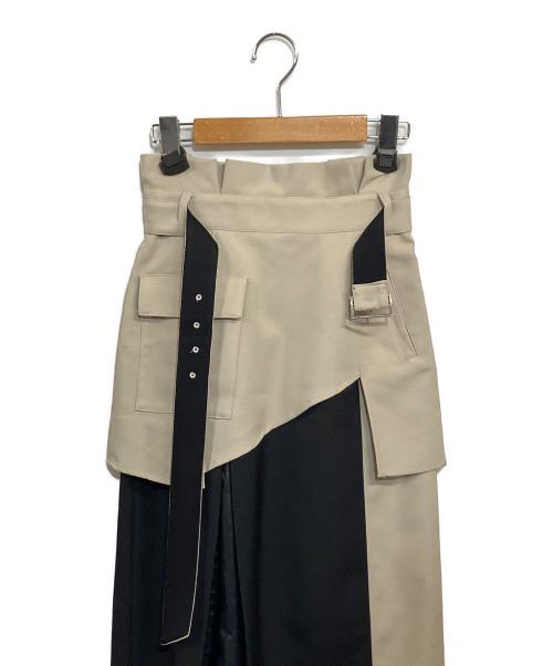 UNITED TOKYO（ユナイテッドトーキョー）UNITED TOKYO (ユナイテッドトーキョー) 23AW テーラータイトスカート ベージュ×ブラック サイズ:SIZE 1 (S)の古着・服飾アイテム
