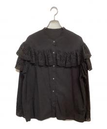 JOURNAL STANDARD（ジャーナルスタンダード）の古着「25SS カットワークレースフリルブラウス」｜ブラック