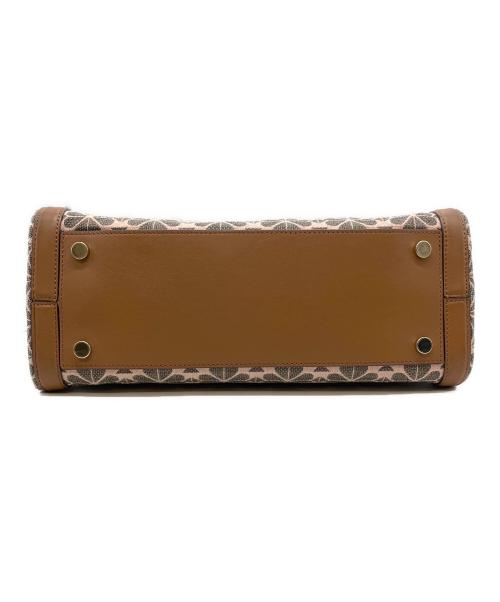 Kate Spade（ケイトスペード）Kate Spade (ケイトスペード) ジャガード スペードフラワー ミディアム トート ブラウン×ピンクの古着・服飾アイテム