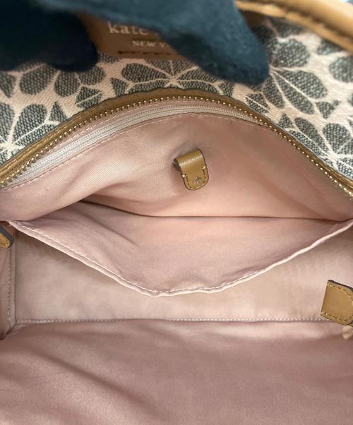 Kate Spade（ケイトスペード）Kate Spade (ケイトスペード) ジャガード スペードフラワー ミディアム トート ブラウン×ピンクの古着・服飾アイテム