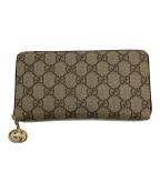 GUCCIグッチ）の古着「ラウンドファスナー財布」｜ベージュ