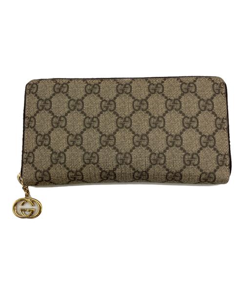 GUCCI（グッチ）GUCCI (グッチ) ラウンドファスナー財布 ベージュの古着・服飾アイテム