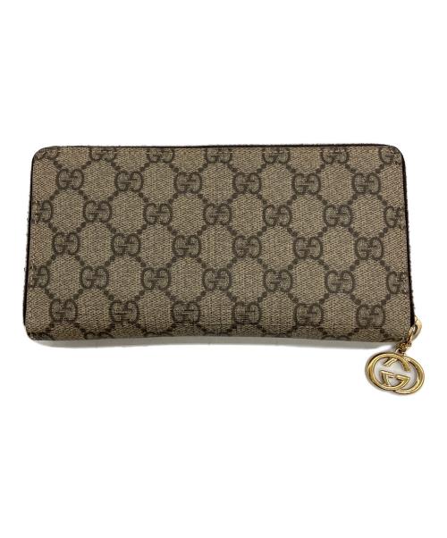 GUCCI（グッチ）GUCCI (グッチ) ラウンドファスナー財布 ベージュの古着・服飾アイテム