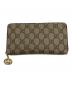 GUCCI（グッチ）の古着「ラウンドファスナー財布」｜ベージュ