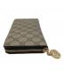 中古・古着 GUCCI (グッチ) ラウンドファスナー財布 ベージュ：15000円