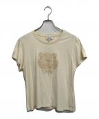KENZOケンゾー）の古着「'00s Small T-Shirt Flock Tiger」｜アイボリー