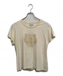 KENZO（ケンゾー）の古着「'00s Small T-Shirt Flock Tiger」｜アイボリー