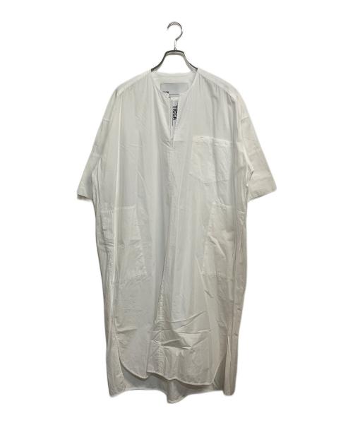 ticca（ティッカ）ticca (ティッカ) キーネック ノーカラーワンピース ホワイト サイズ:SIZE Freeの古着・服飾アイテム