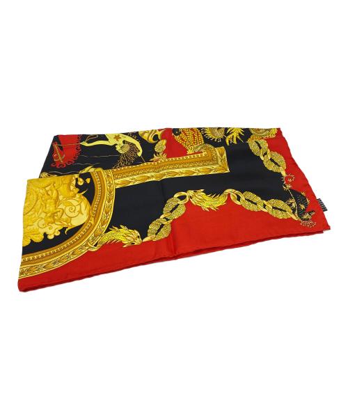 VERSACE（ヴェルサーチェ）VERSACE (ヴェルサーチェ) スカーフ ブラック×レッドの古着・服飾アイテム