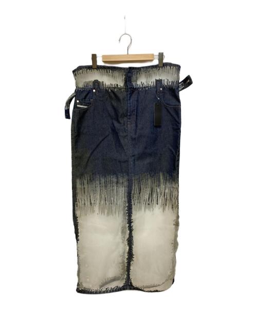 DIESEL（ディーゼル）DIESEL (ディーゼル) デニム&シースルースカート ブルー サイズ:SIZE 61cm (W24 S) 未使用品の古着・服飾アイテム