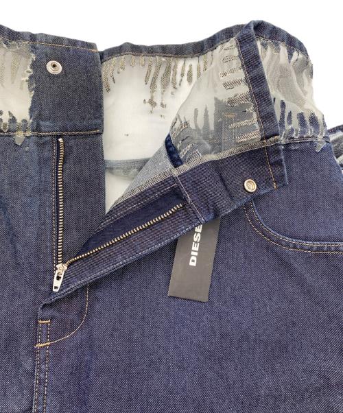 DIESEL（ディーゼル）DIESEL (ディーゼル) デニム&シースルースカート ブルー サイズ:SIZE 61cm (W24 S) 未使用品の古着・服飾アイテム