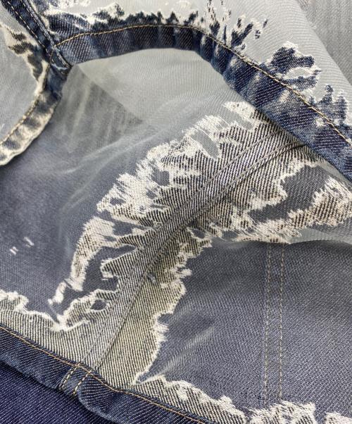 DIESEL（ディーゼル）DIESEL (ディーゼル) デニム&シースルースカート ブルー サイズ:SIZE 61cm (W24 S) 未使用品の古着・服飾アイテム