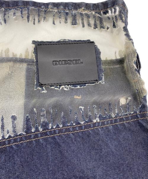 DIESEL（ディーゼル）DIESEL (ディーゼル) デニム&シースルースカート ブルー サイズ:SIZE 61cm (W24 S) 未使用品の古着・服飾アイテム