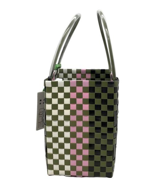MARNI（マルニ）MARNI (マルニ) ミニバスケットバッグ ディープセージ ×ピンク 未使用品の古着・服飾アイテム