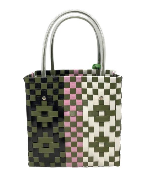 MARNI（マルニ）MARNI (マルニ) ミニバスケットバッグ ディープセージ ×ピンク 未使用品の古着・服飾アイテム
