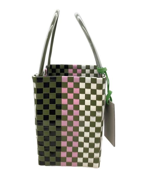 MARNI（マルニ）MARNI (マルニ) ミニバスケットバッグ ディープセージ ×ピンク 未使用品の古着・服飾アイテム