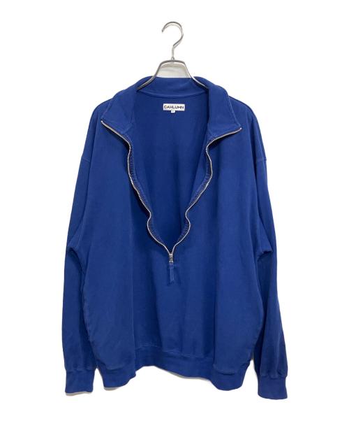 CAHLUMN（カウラム）CAHLUMN (カウラム) 3/4ジップスウェットシャツ ブルー サイズ:SIZE Lの古着・服飾アイテム