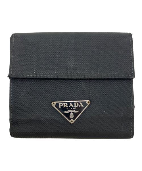 PRADA（プラダ）PRADA (プラダ) コンパクトウォレット ブラックの古着・服飾アイテム