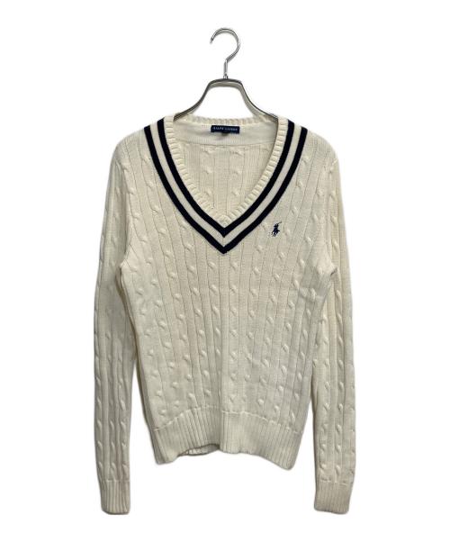 RALPH LAUREN（ラルフローレン）RALPH LAUREN (ラルフローレン) 厚手ニット ホワイト サイズ:SIZE LL (US L)の古着・服飾アイテム