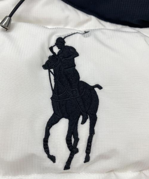 POLO RALPH LAUREN（ポロ・ラルフローレン）POLO RALPH LAUREN (ポロ・ラルフローレン) BIG PONY DOWN JACKET ホワイト×ブラック サイズ:SIZE US Sの古着・服飾アイテム