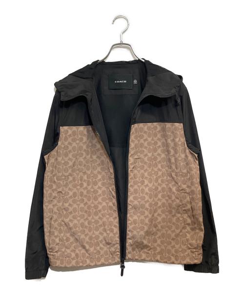 COACH（コーチ）COACH (コーチ) 2024 シグネチャーフルジップウインドブレーカー ブラック×ベージュ サイズ:SIZE L (INT M)の古着・服飾アイテム