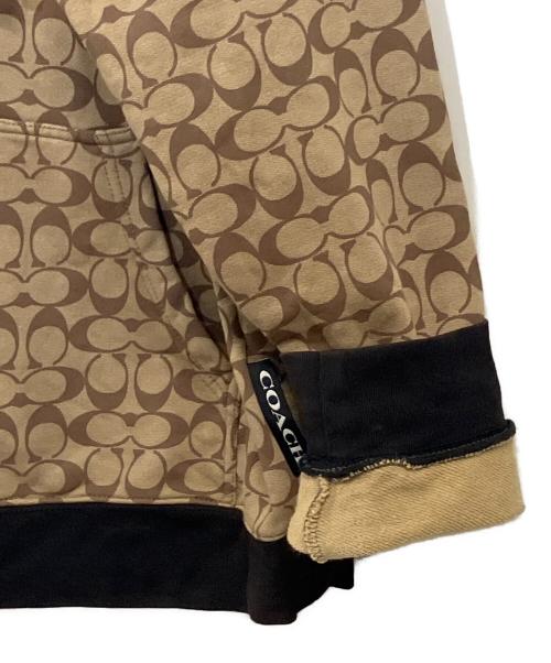 COACH（コーチ）COACH (コーチ) 2024 オールオーバーシグネチャージップフーディー ブラウン サイズ:LLの古着・服飾アイテム
