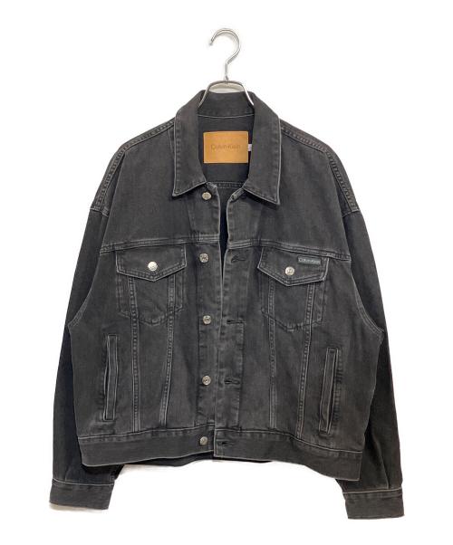 Calvin Klein（カルバンクライン）Calvin Klein (カルバンクライン) Trucker Jacket ブラック サイズ:SIZE L (US M)の古着・服飾アイテム