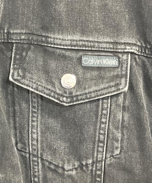 Calvin Klein（カルバンクライン）Calvin Klein (カルバンクライン) Trucker Jacket ブラック サイズ:SIZE L (US M)の古着・服飾アイテム