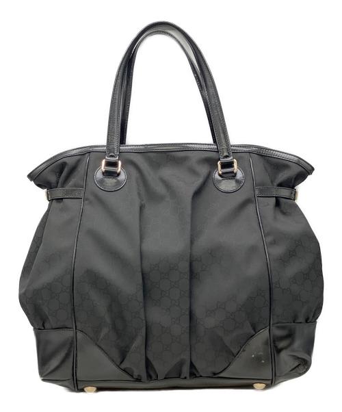 GUCCI（グッチ）GUCCI (グッチ) GGレザー切替トートバッグ ブラックの古着・服飾アイテム