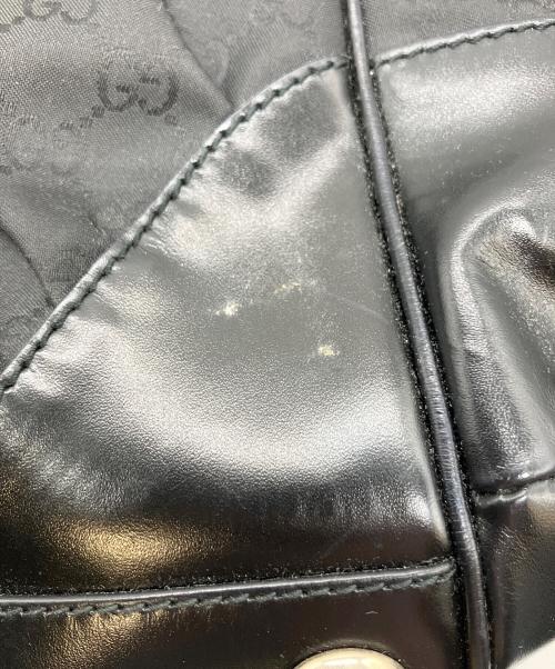 GUCCI（グッチ）GUCCI (グッチ) GGレザー切替トートバッグ ブラックの古着・服飾アイテム
