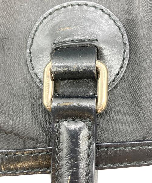 GUCCI（グッチ）GUCCI (グッチ) GGレザー切替トートバッグ ブラックの古着・服飾アイテム