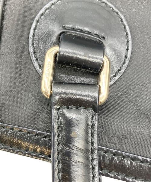 GUCCI（グッチ）GUCCI (グッチ) GGレザー切替トートバッグ ブラックの古着・服飾アイテム