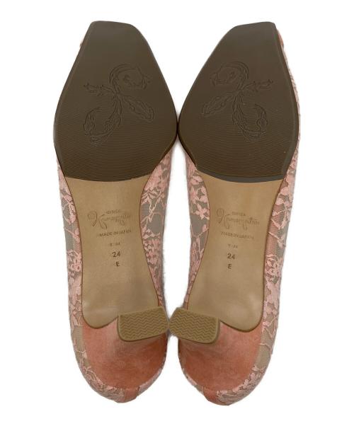 GINZA kanematsu（ギンザ カネマツ）GINZA kanematsu (ギンザ カネマツ) チュールレースコンビパンプス ピンク サイズ:SIZE 24cmの古着・服飾アイテム