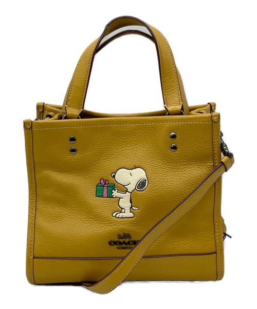 COACH（コーチ）COACH (コーチ) PEANUTS (ピーナッツ) 2WAYバッグ イエローの古着・服飾アイテム