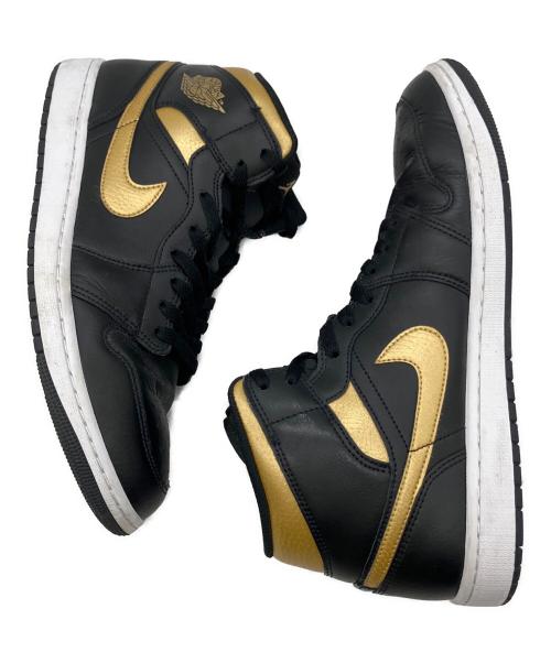NIKE（ナイキ）NIKE (ナイキ) Air Jordan 1 Mid ブラック×ゴールド サイズ:SIZE 29cmの古着・服飾アイテム