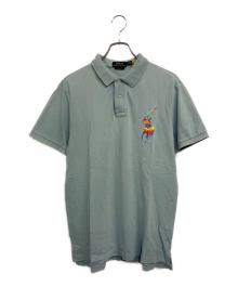 POLO RALPH LAUREN（ポロ・ラルフローレン）の古着「ポロシャツ」｜ライトブルー×マルチカラーポニー
