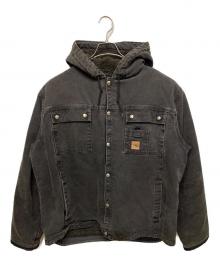 CarHartt（カーハート）の古着「Sandstone Hooded Multi Pocket Jacket Sherpa Lined」｜ブラック