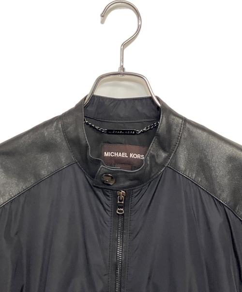 MICHAEL KORS（マイケルコース）MICHAEL KORS (マイケルコース) レザーコンビジャケット ブラック サイズ:SIZE L (US M)の古着・服飾アイテム
