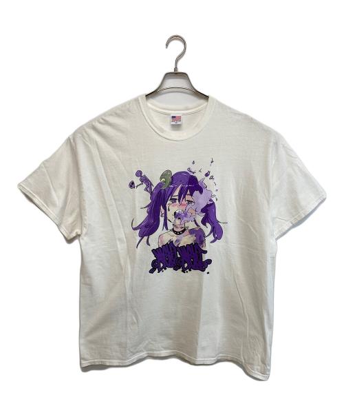 JUN INAGAWA（ジュン イナガワ）JUN INAGAWA (ジュン イナガワ) Nightclub (ナイトクラブ) キャラクタープリントクルーネックT ホワイト×パープル サイズ:SIZE XXLの古着・服飾アイテム
